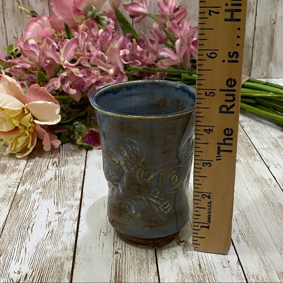 Signed Pottery Japanese Glazed Tea Cup - Picture 11 of 12